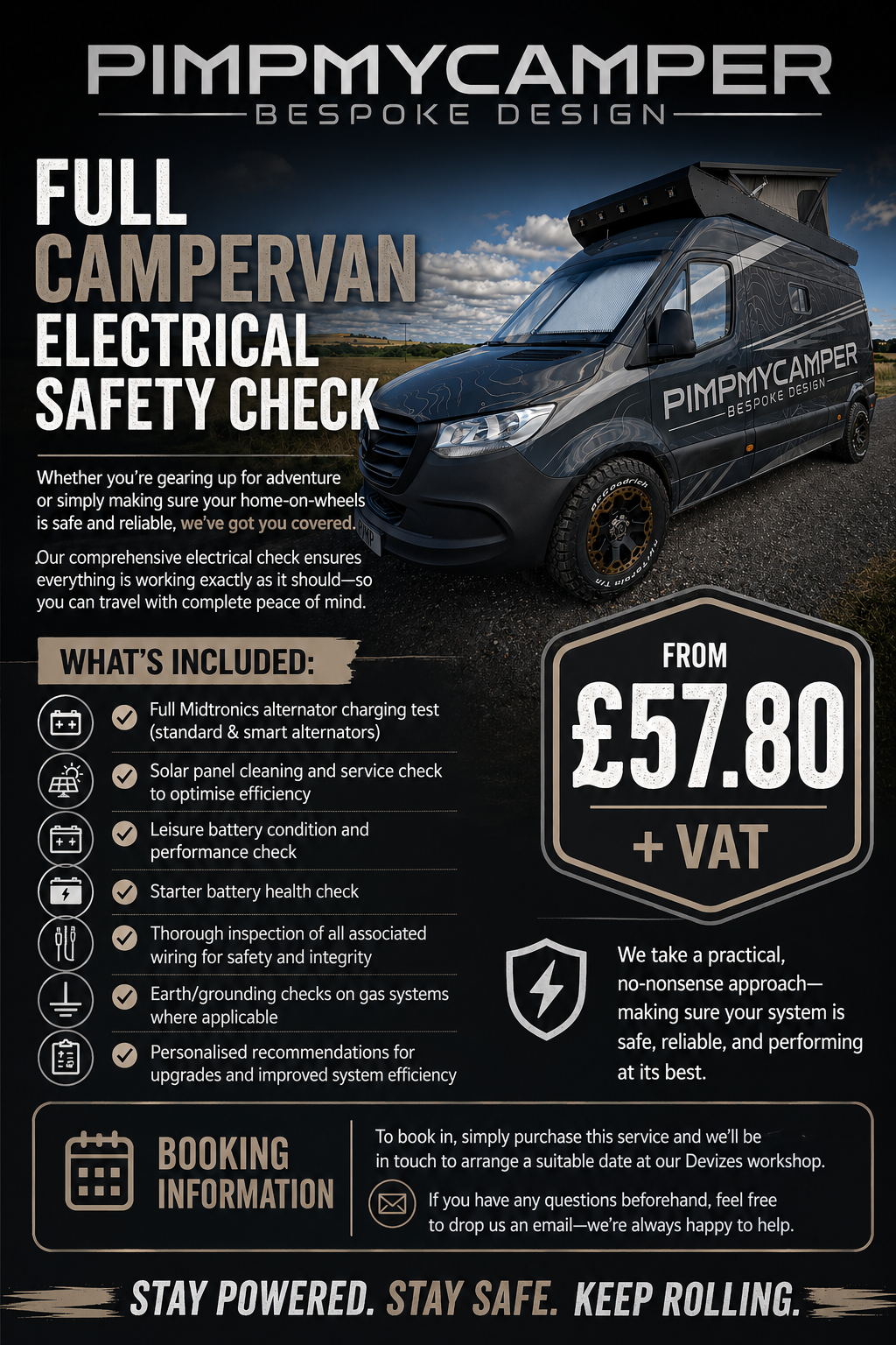 Full Campervan/motorhome& canal boat Electrical Safety Check