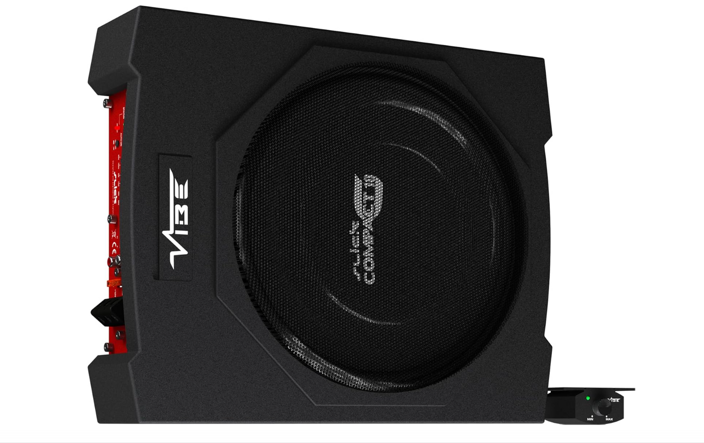VIBE Slick C10A 10inch Car Under seat Compact Slim Active Amplified Subwoofer Sub Bass Box Enclosure